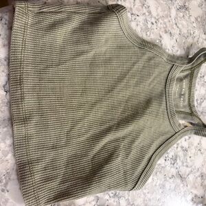 American Eagle Green Ribbed Tank Top